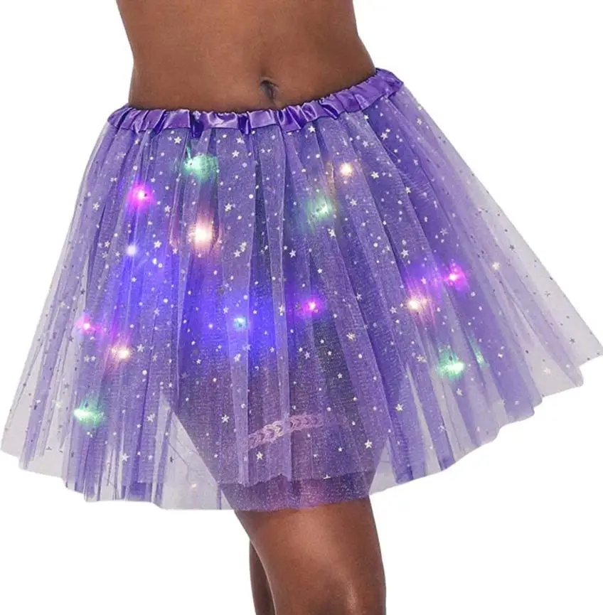 

20pcs Adults LED Tulle Tutus Light Up Layered Star Skirt for Girls Women Ballet Dance Festival Cosplay Costumes Rave Party Decor