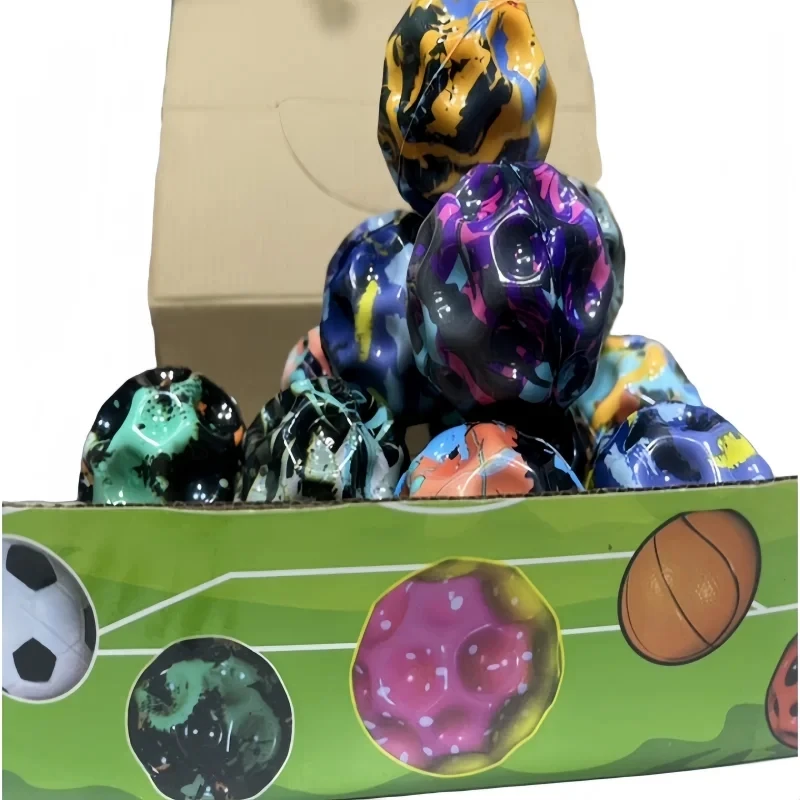 High Bounce Moon Surface Ball, Brinquedo esportivo, Coordenação do olho da mão, Elástico redutor de pressão, Jogo ao ar livre, 12pcs