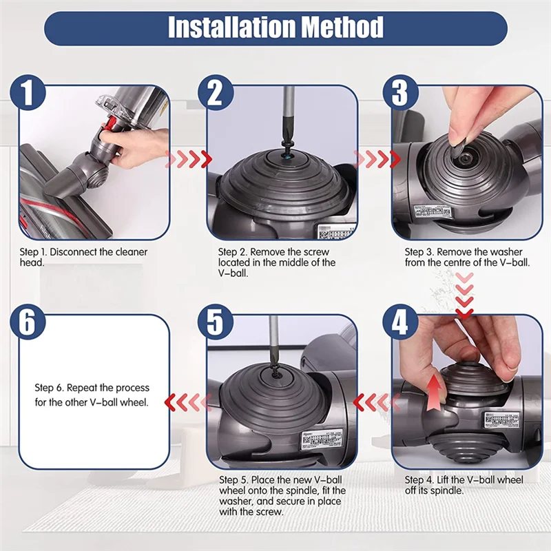 Ball Wheel for High Torque Cleaner Head Replacement for Dyson V10 V11 V15 Vacuum Cleaner 100W High Torque Ball Wheels image 4