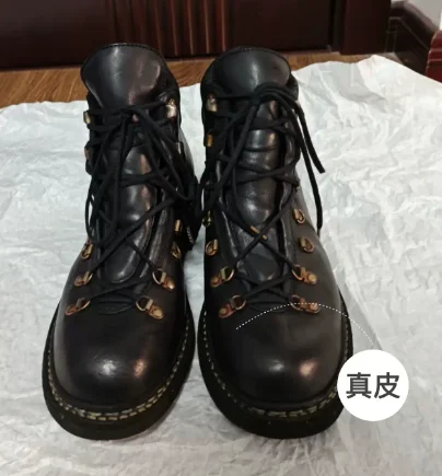 Genuine Leather Retro Style Round Toe Mid-Calf Men Motorcycle Boots Chunky Middle Heels Lace Up Design Large Size Shoes