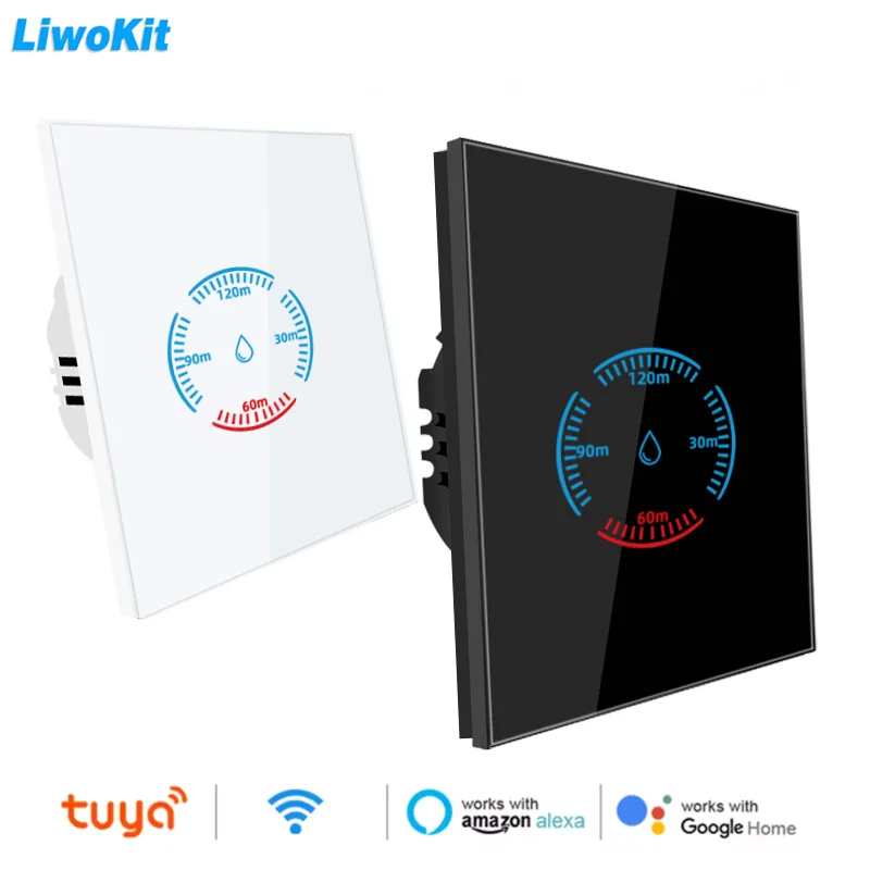 

LiwoKit Tuya Smart WiFi Boiler Switch with Energy Monitoring 8000W Smart Water Heater Switch 40A EU for Alexa Google Home