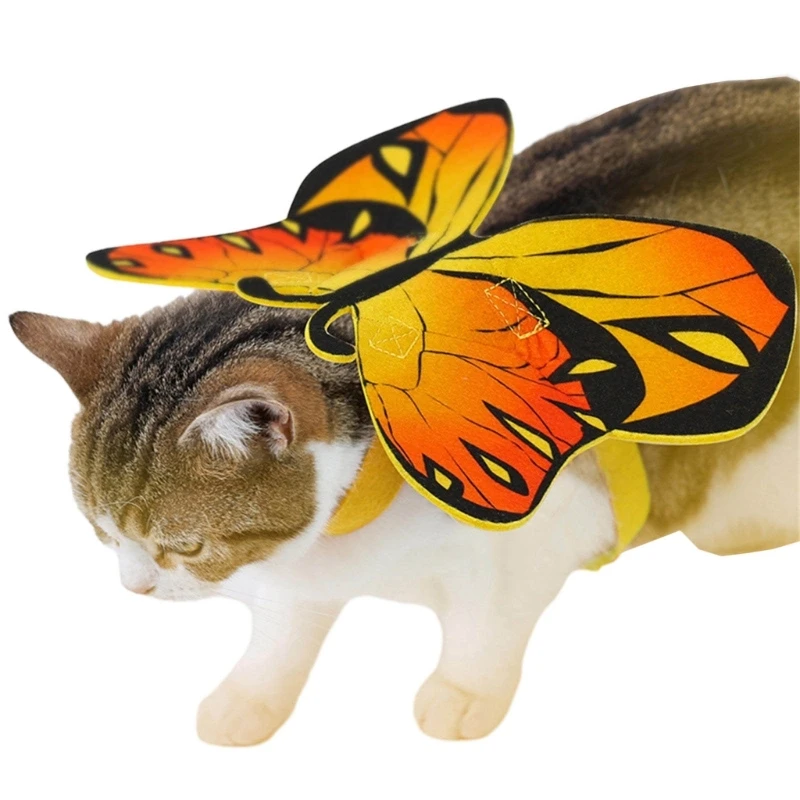 Dog Colorful Butterfly Cosplay Costume Wing Soft Comfortable Cloth Dropship