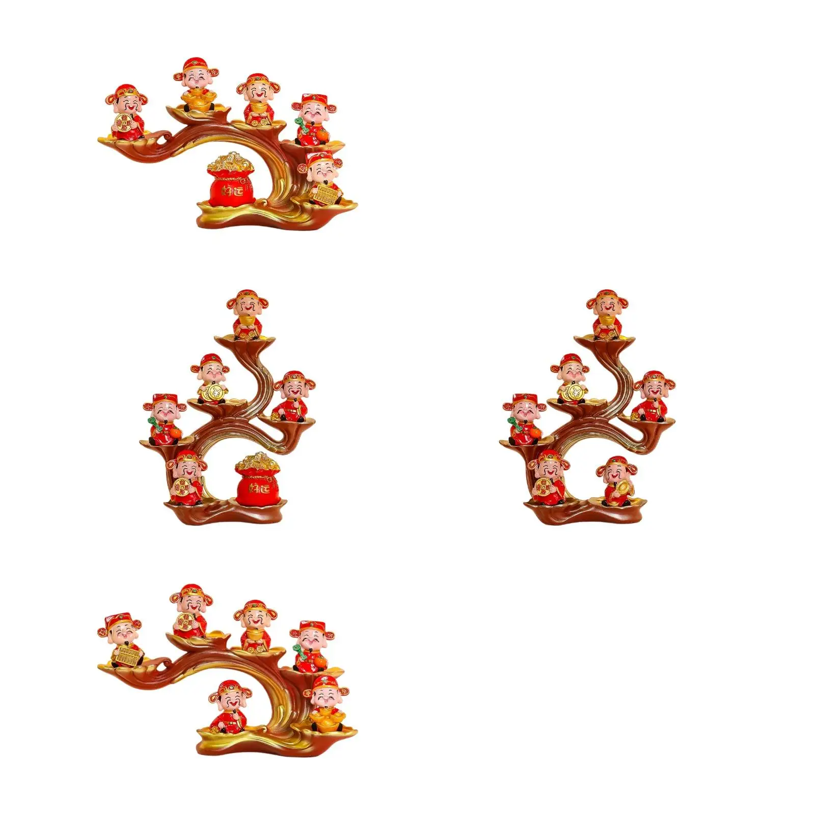 God of Wealth Statue Ornament Collectible Chinese Spring Festival Gifts Crafts Artwork Money Tree Figurine Caishen Sculpture image 2