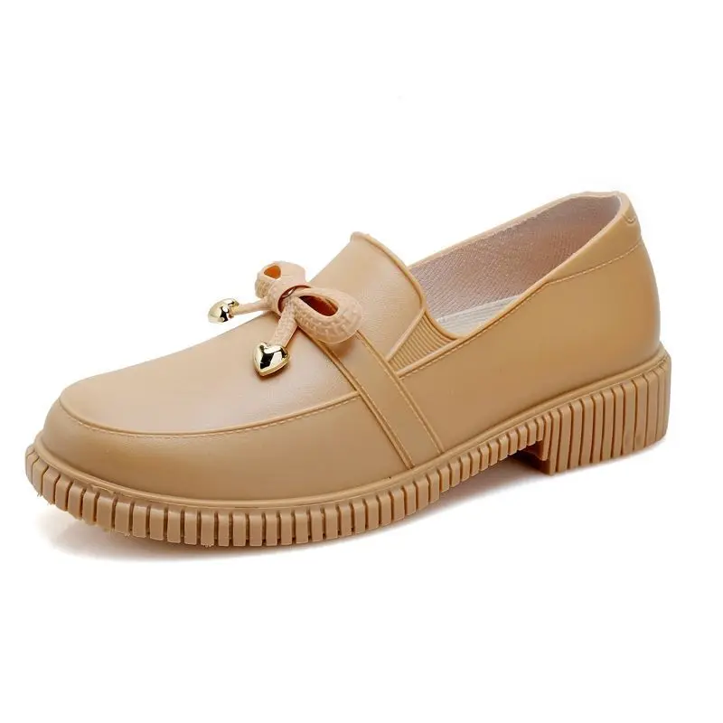 Stilvolle warme Damen-Regenschuhe mit Fell, wasserdichte Winterstiefel, Damen-Galoschen, modische Garten-Regenschuhe, Plüsch-Regenstiefel der Marke – Detail 25