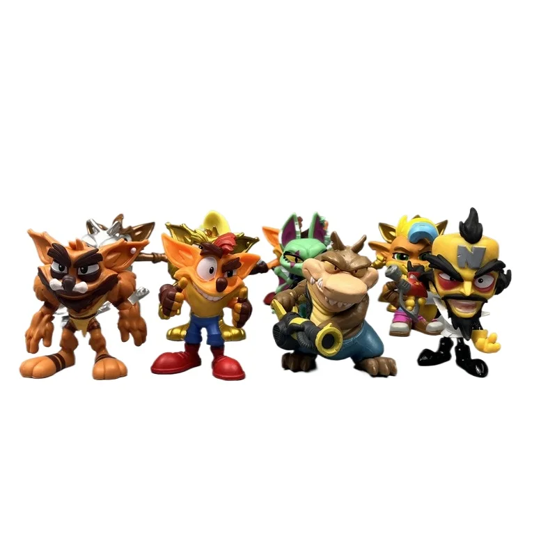 Nostalgische Crash Bandicoot Actionfiguren: Blind Box Modell Spielset: Actionfiguren: Kinderspielzeug und Cartoon-Geburtstagsgeschenke