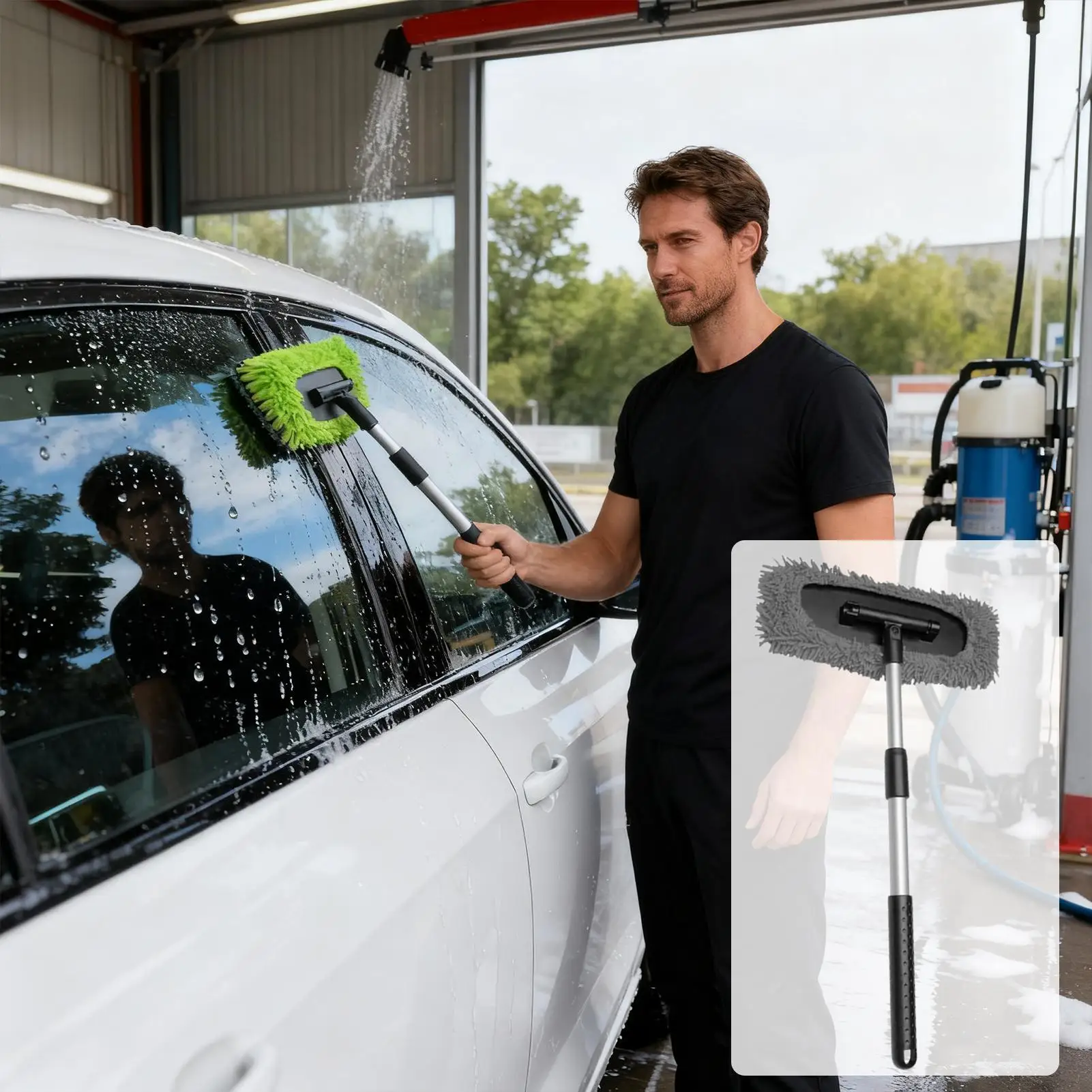 

Средство для чистки лобового стекла, инструмент для чистки, тряпка, выдвижная швабра для мойки автомобиля с длинной ручкой для чистки мытья стекол, автомобильная детализация грузовика