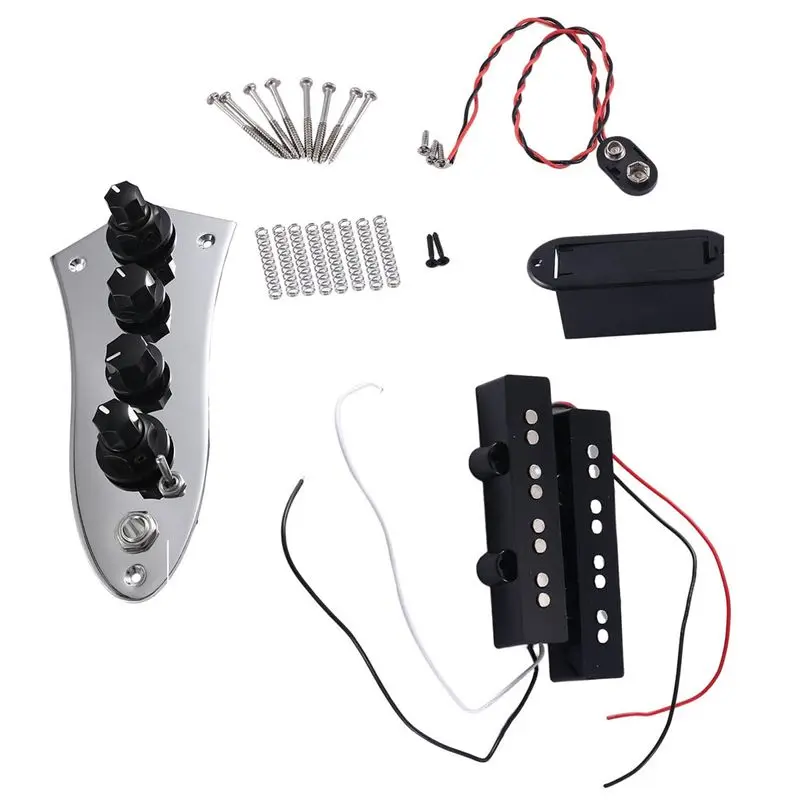 

5 Jazz JB-08 Bass Loaded Control Plate Universal Plastic+Metal Musical Instrument Accessories For 4/5 String Bass Guitar Parts-[