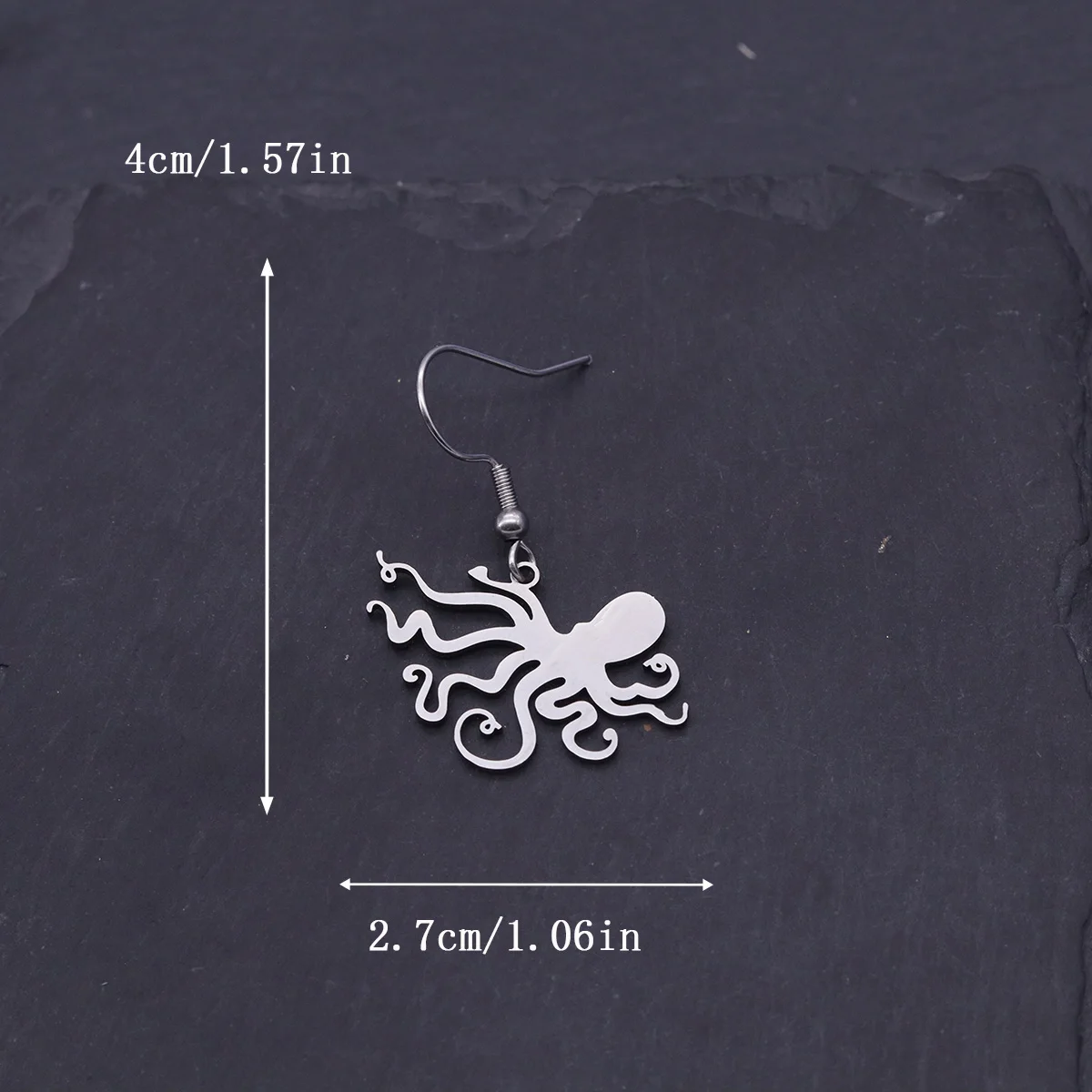 Kinitial Octopus Drop Earrings For Women Stainless Steel Big Squid Pendant Dangle Earrings Sea Animal Creative Ear Jewelry Gifts