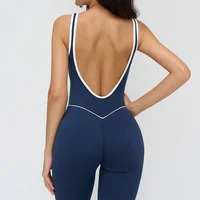 TRY TO BN Sports Jumpsuit Gym Contrast Color Sportswear Backless Fitness Workout One Piece Bodysuit Running Yoga Women Clothing - Image 2