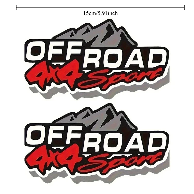 2Pcs OFFROAD 4x4 Sport Mountain Vinyl Stickers, Waterproof UV Resistant Decals for Off Road Car Decor, Holiday Gift