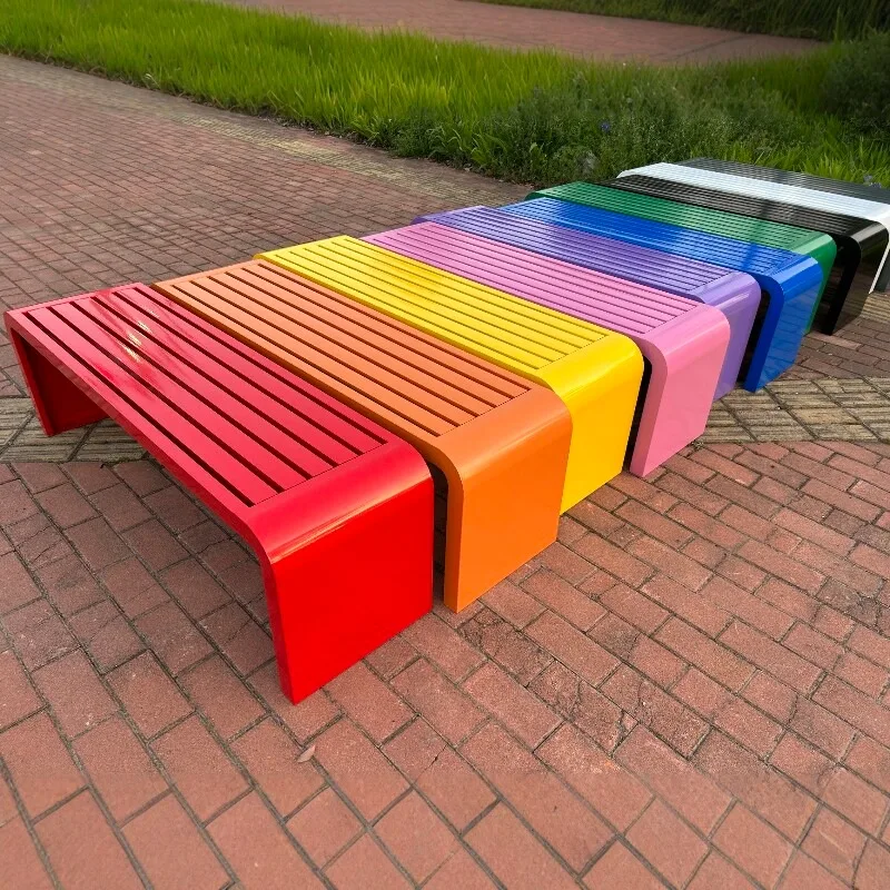 Waterproof park chairs, outdoor benches, wrought iron benches, courtyards, outdoor backrest seats, public lounge area row chairs