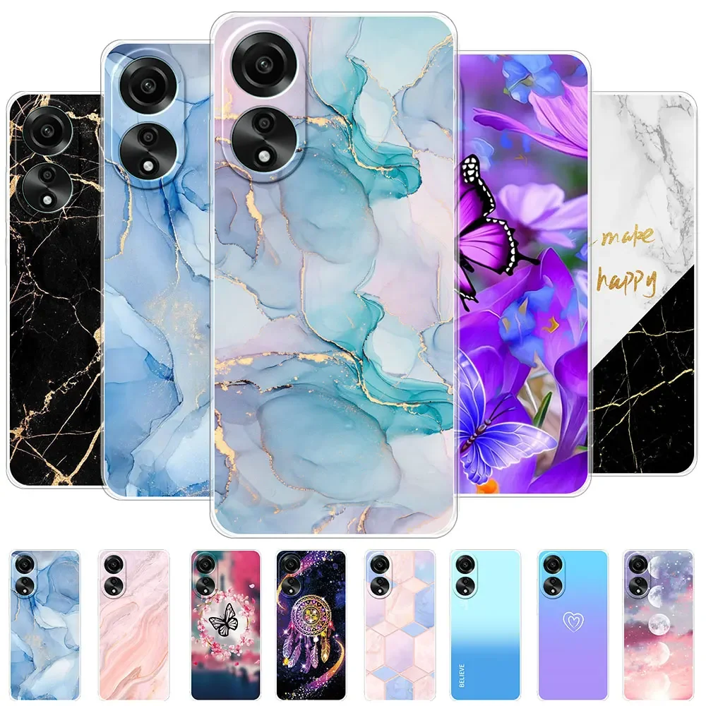 For Oppo A78 Oppo A18 Case Silicone Soft TPU Clear Phone Back Cover For Oppo A38 A58 Clear Protect Funda For  A58X A98 Coque