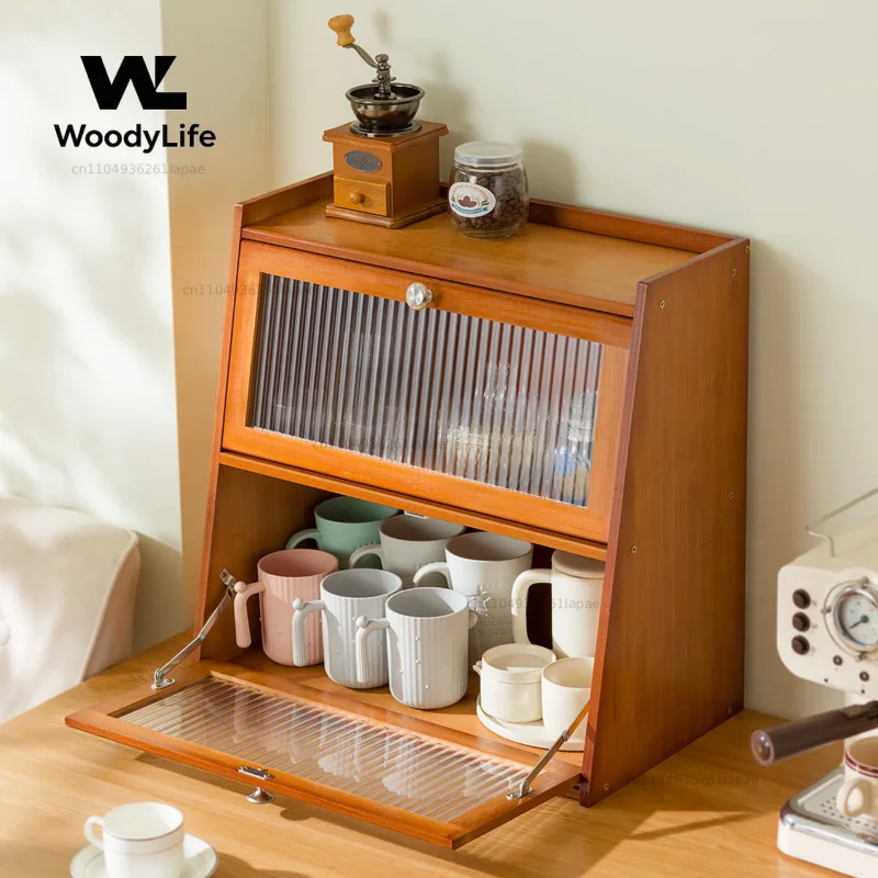 Desktop Storage Box Cup Storage Cabinet Tea Set Display Cabinet Kitchen Water Cup Rack Tableware Locker
