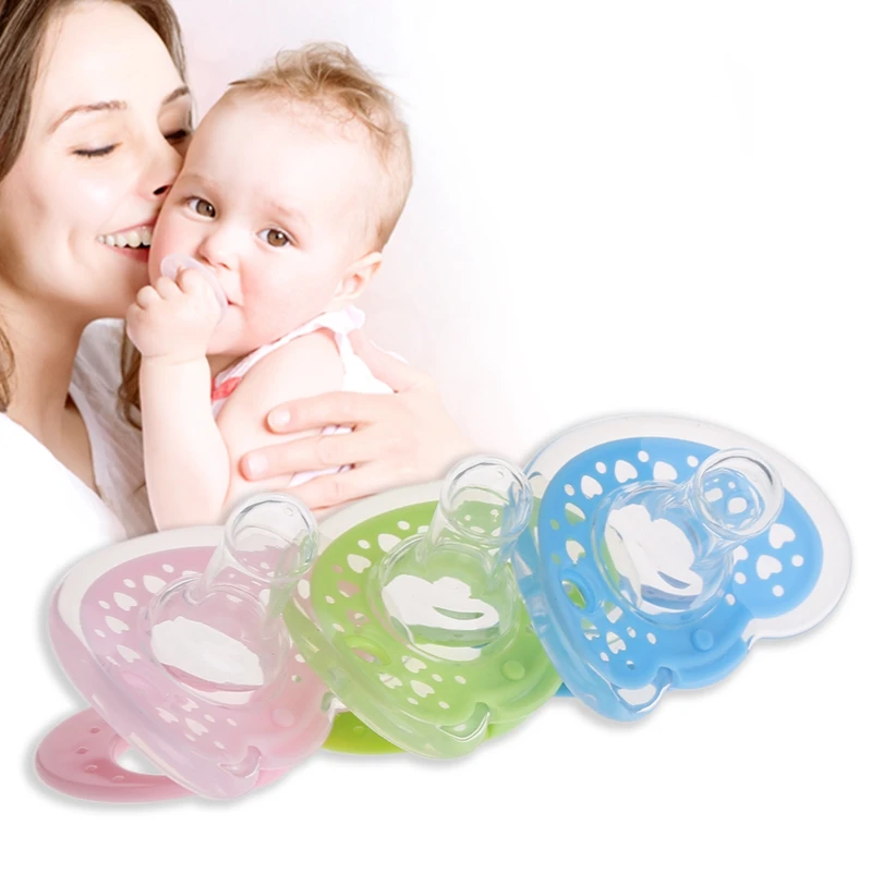 Newborn Baby Soft Silicone Round Orthodontic Dummy Pacifier Teat Nipple Soother  Thumb for Play Mouth Care Supplies