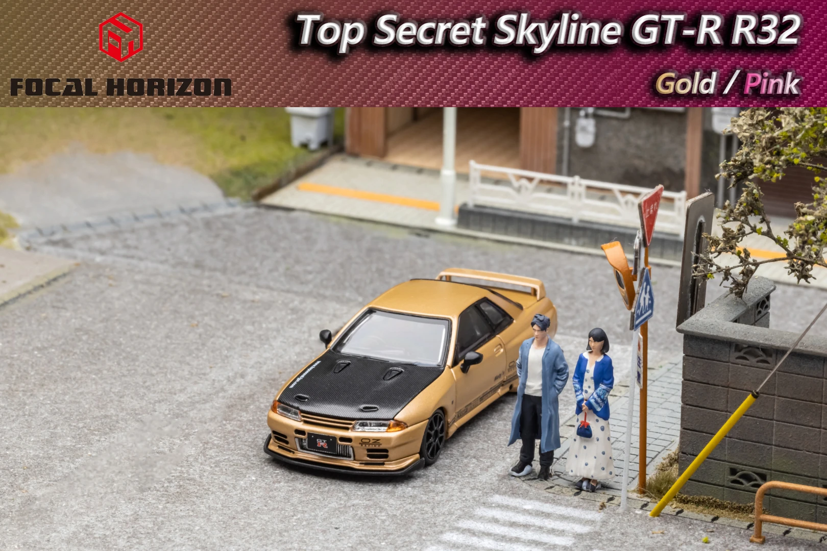 Newly Stocks FH 1:64 Skyline R32 Top Secret VR32 Golden And Pink Color In 2024