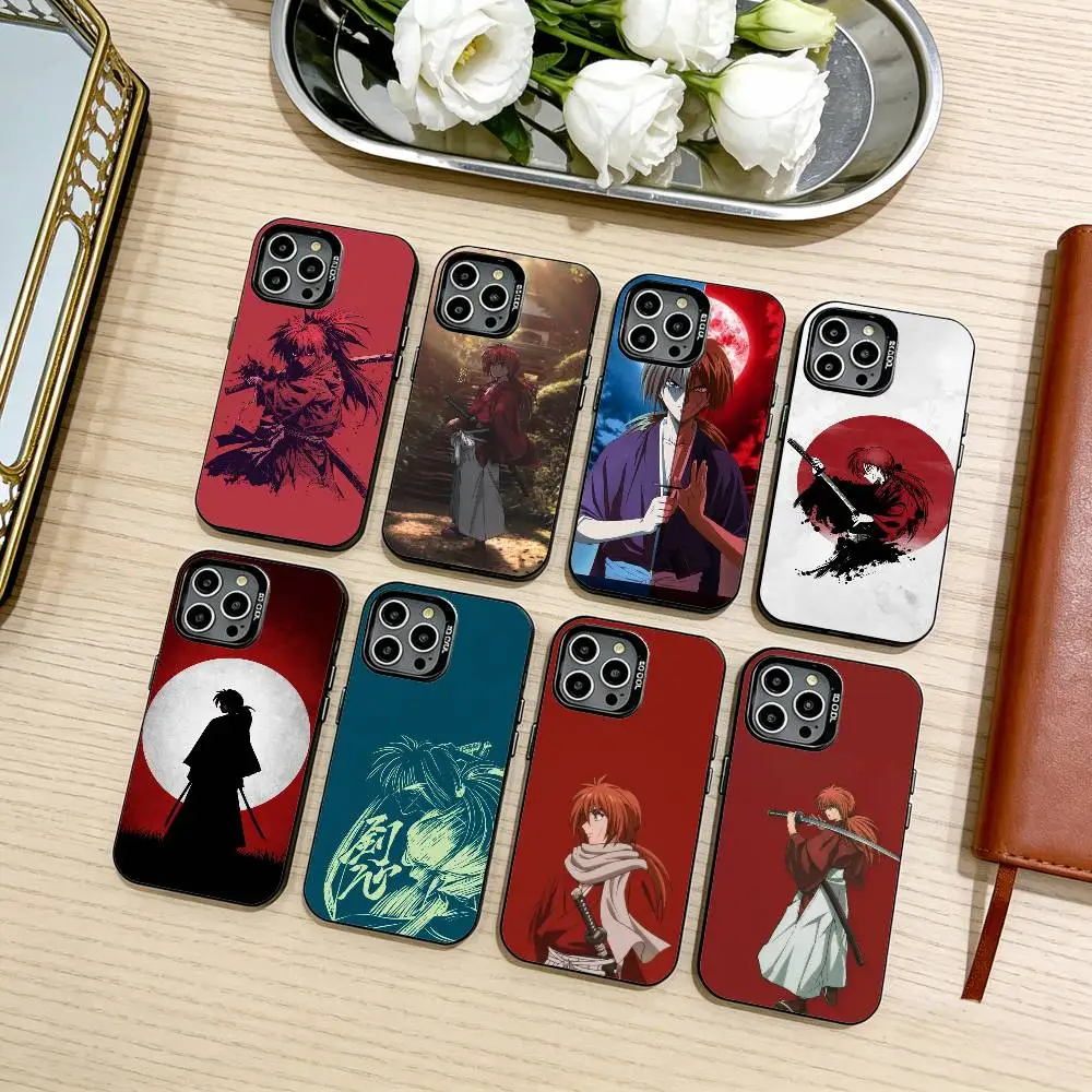 

R-Rurouni Kenshin Anime Phone Case For iPhone17,16,15,14,13,12,11 Plus,Pro Max Black Candy silver phone case