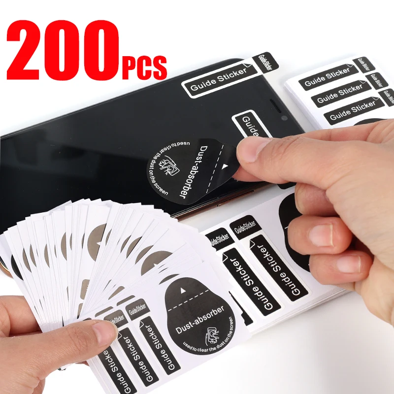 200-1Pcs Wet Dry Cleaning Wipes Cellphone Tablet Screen Dust Absorber LCD Guide Protector De-dust 4 in 1 Sticker for Camera Lens