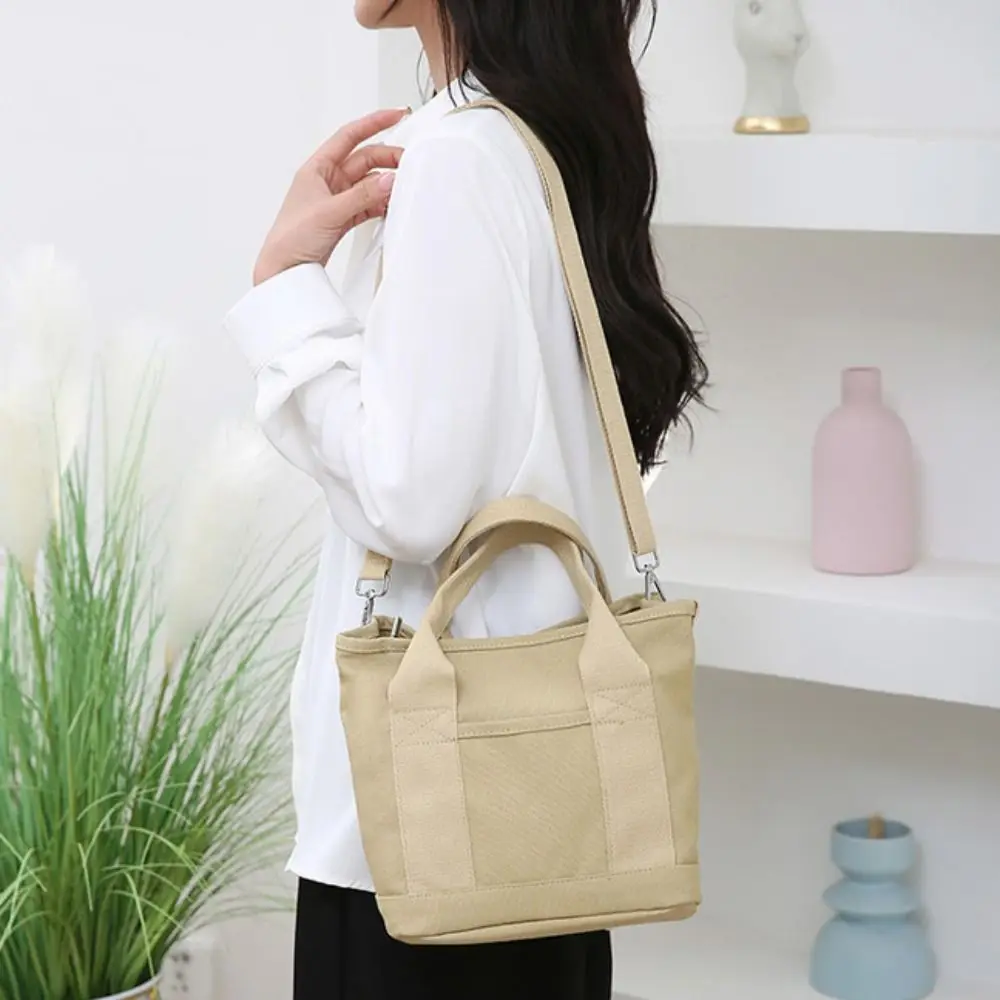 

Multi-pocket Japanese Style Crossbody Bag Zipper Large Capacity Canvas Shoulder Bag Stroge Bag Message Bag Pure Color Tote Bag