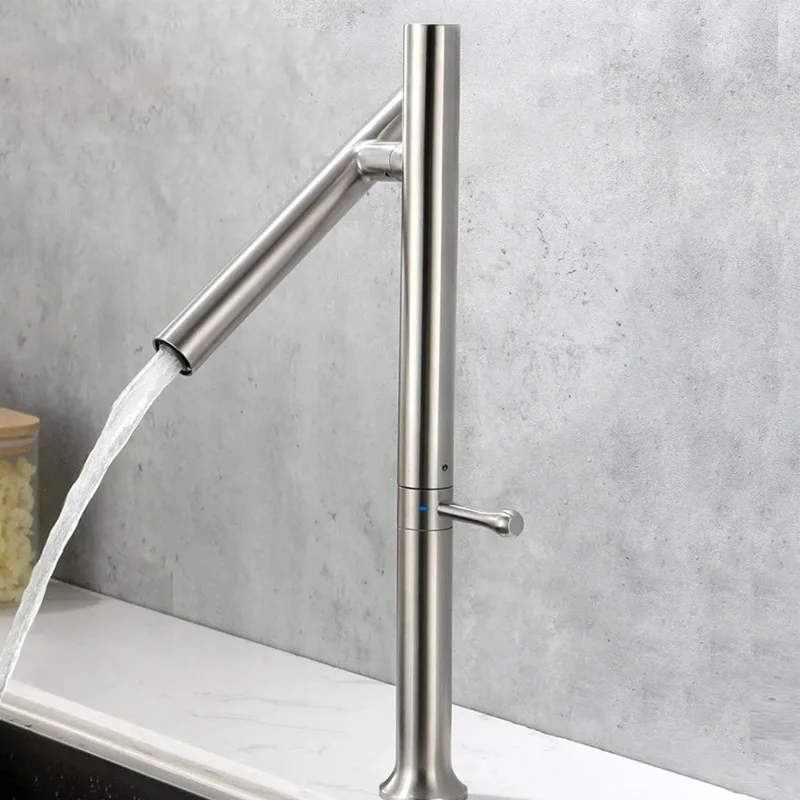 Brushed Nickel Kitchen Faucet SUS304 Sink Faucet Brushed Gold Rotating Spout Kitchen Faucet Mixer Tap Hot Cold Black Water Tap