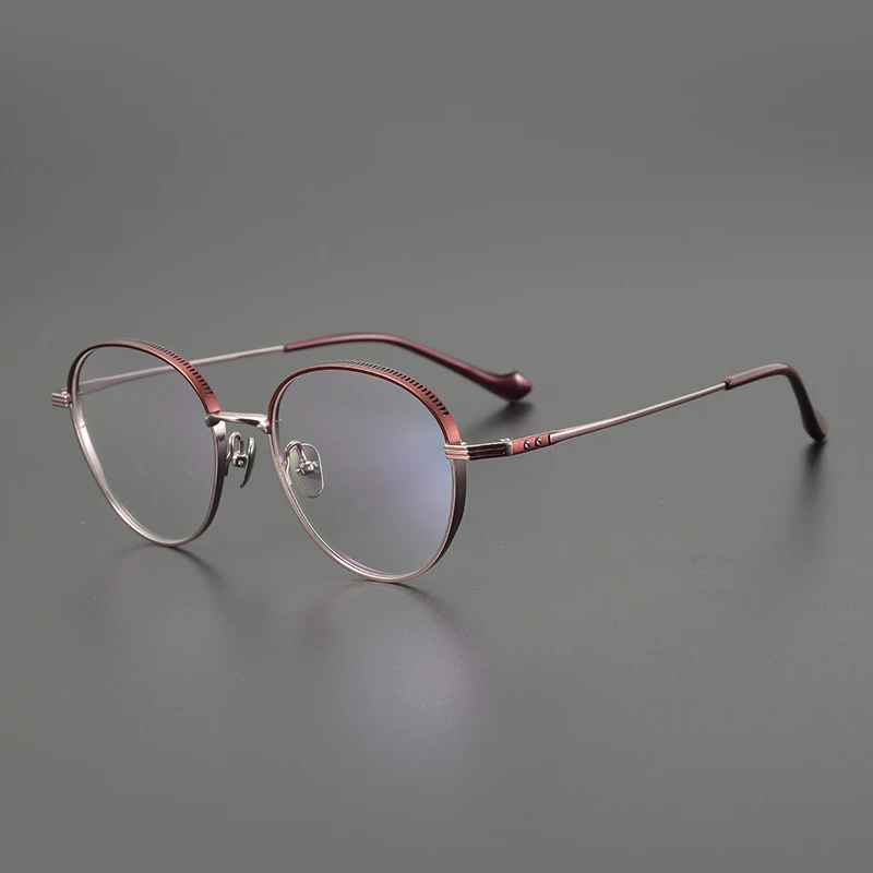 

2025 new 8 grams! Japanese handmade round frame pure titanium ultra-light glasses frame men's myopia glasses fr