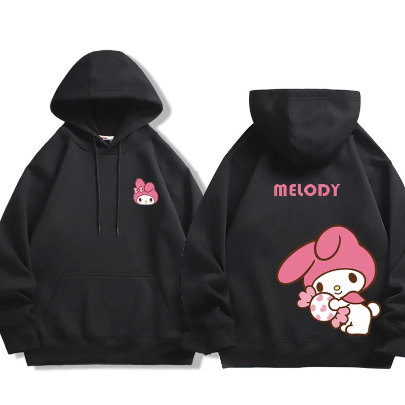 The Spring and Autumn Melody and Kuromi Cartoon Anime Periphery Mother Daughter Hoodie Sweet and Lovely Parent Child Hoodie