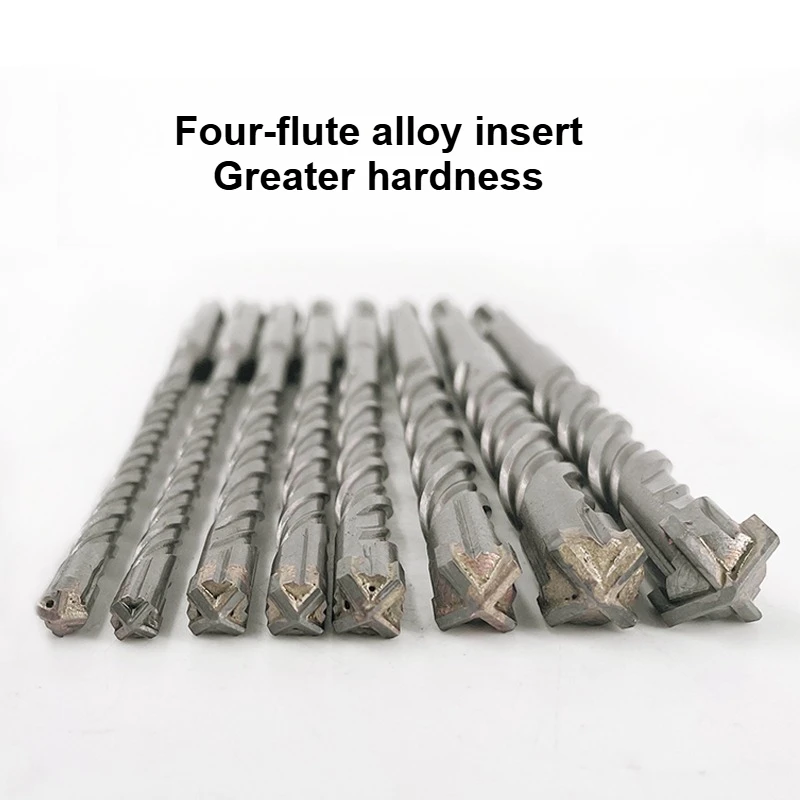 Cross Type Tungsten Carbide SDS Plus Hammer Drill Bits 6/8/10/12/14mm Multi Length 110-350mm for Concrete Brick Rock Wall Stone view 3