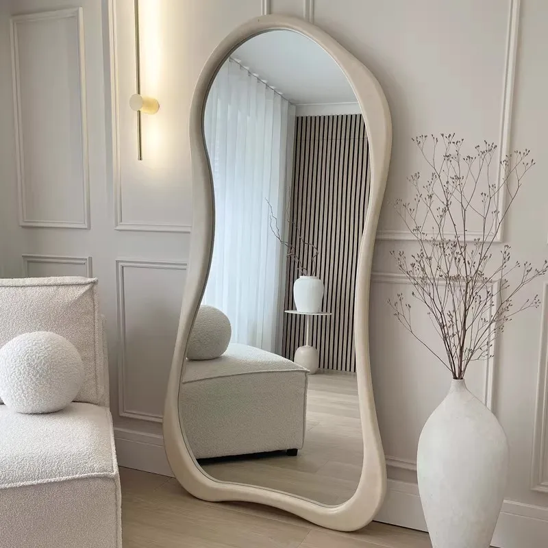 French Style Retro Design Alien Form High Definition Full Dody Mirror Advanced Home use Bedroom Clothing Store Dressing Mirror