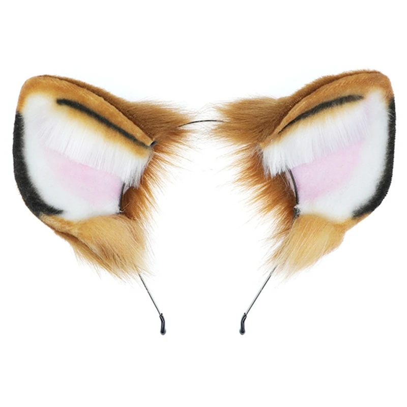 Exquisite Simulation Animal Hair Hoop Ears Headband Plush Cosplay Props All-match for Halloween Christmas Drop shipping