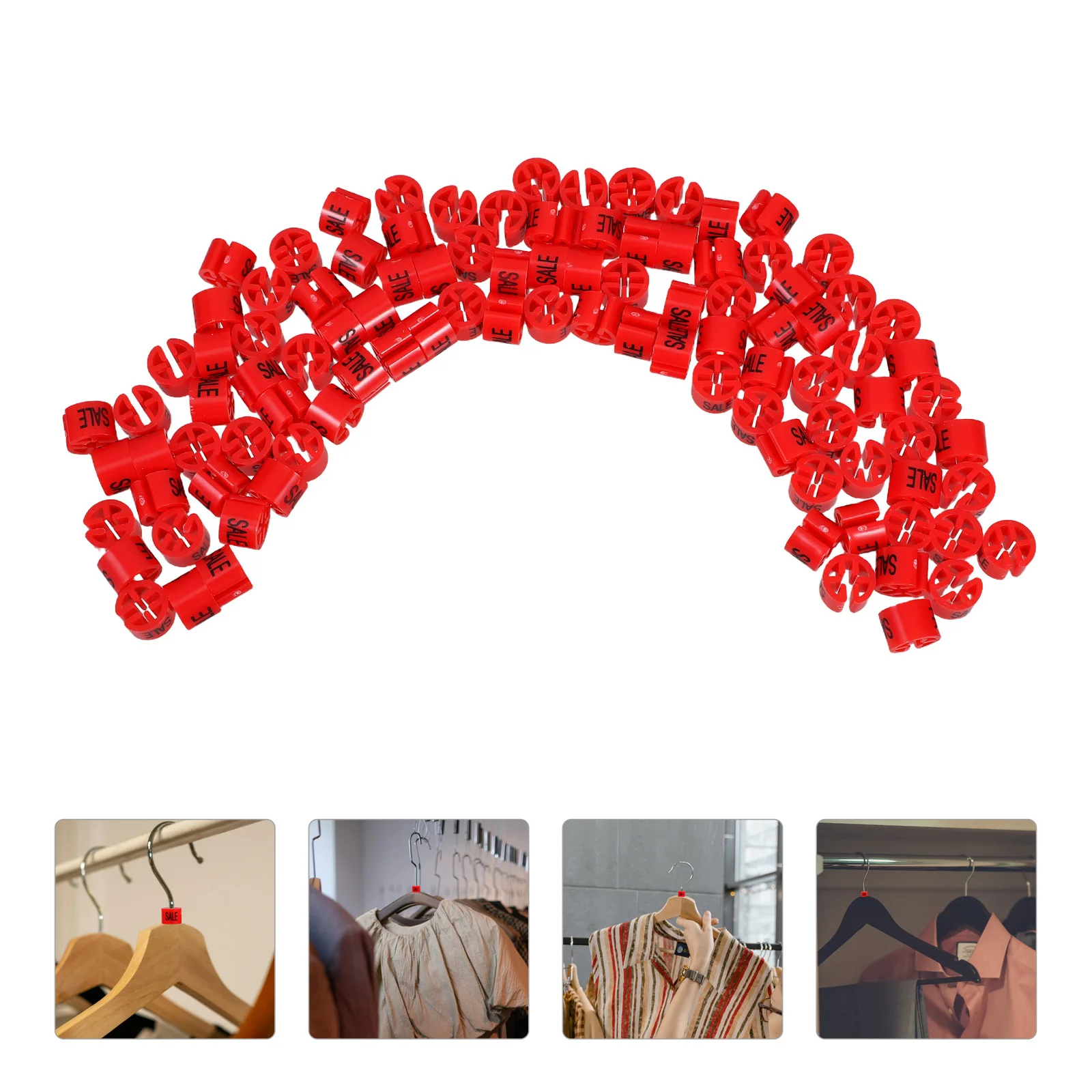 

100Pcs Hanger Size Markers Plastic Tags for Clothing Display Strong Hold - Apparel Organization