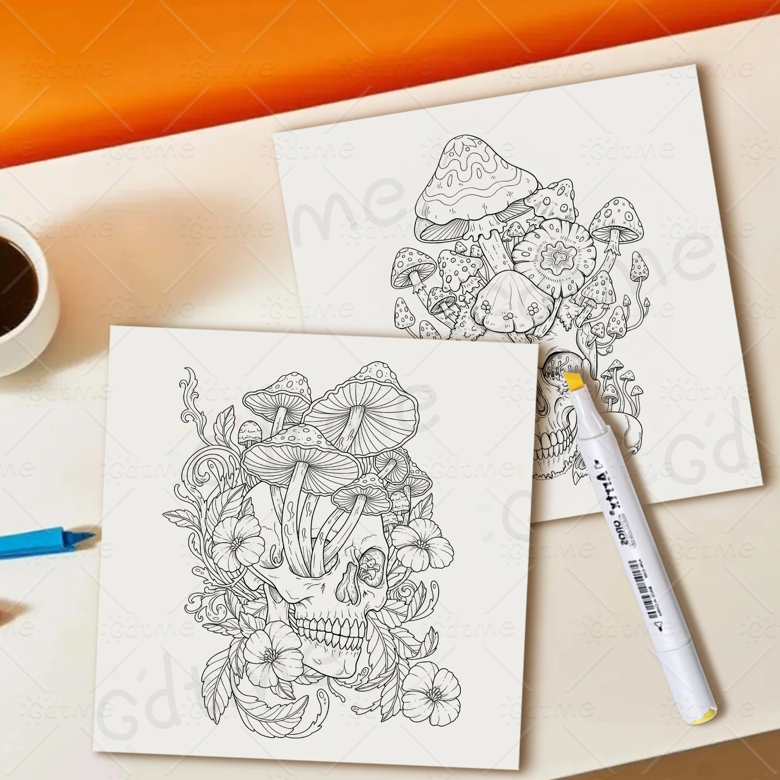 MAGIC MUSHROOM Coloring Book for Adults Featuring Cartoon Bold-easy Patterns for Relaxation DIY Painting Drawing Books image 6