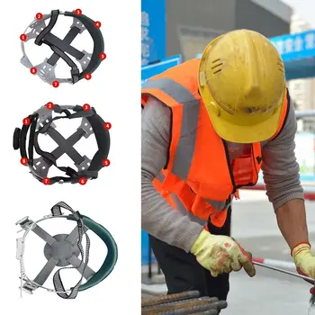 Capacete Suporte Forro Knob, Suspensão System Hat, Ajustável Lock Strap, Black and Gray Head Belt, Button, 4 Pontos, 8 Pontos