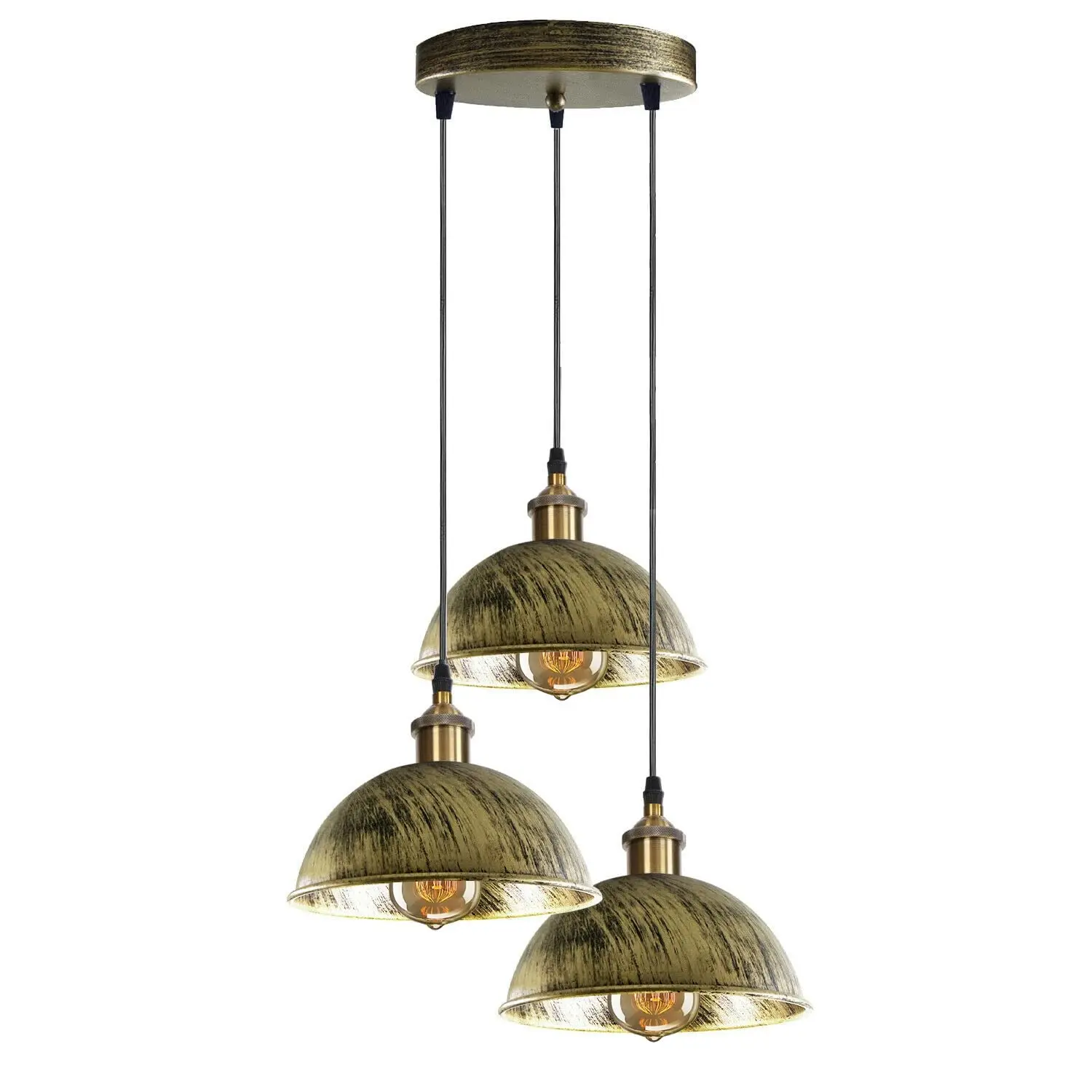 

Vintage Retro Style 3 Way Ceiling Pendant Light Cluster Light Fitting E27 Hanging Light for Kitchen Island Living Room Dining