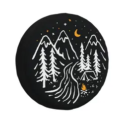 Camping Hiking Mountain Nature River Spare Tire Cover for Toyota Suzuki RV Trailer Camper Adventure Car Wheel Protector Covers