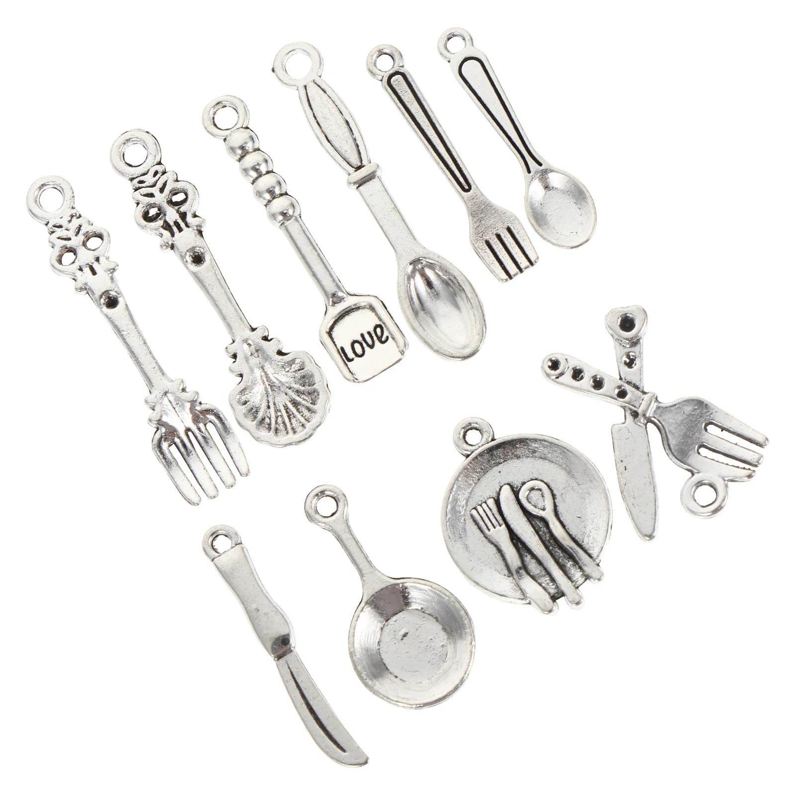 

1Set Vintage Alloy Tableware Shape Pendants DIY Jewelry Accessories Creative Handmade Charms Necklace Bracelet