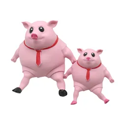 Cute Pink Pig Squeeze Toy Soft Stretching Toy Piggy Doll Rebound Deformation Anxiety Relief Toy For Children Adult Birthday Gift