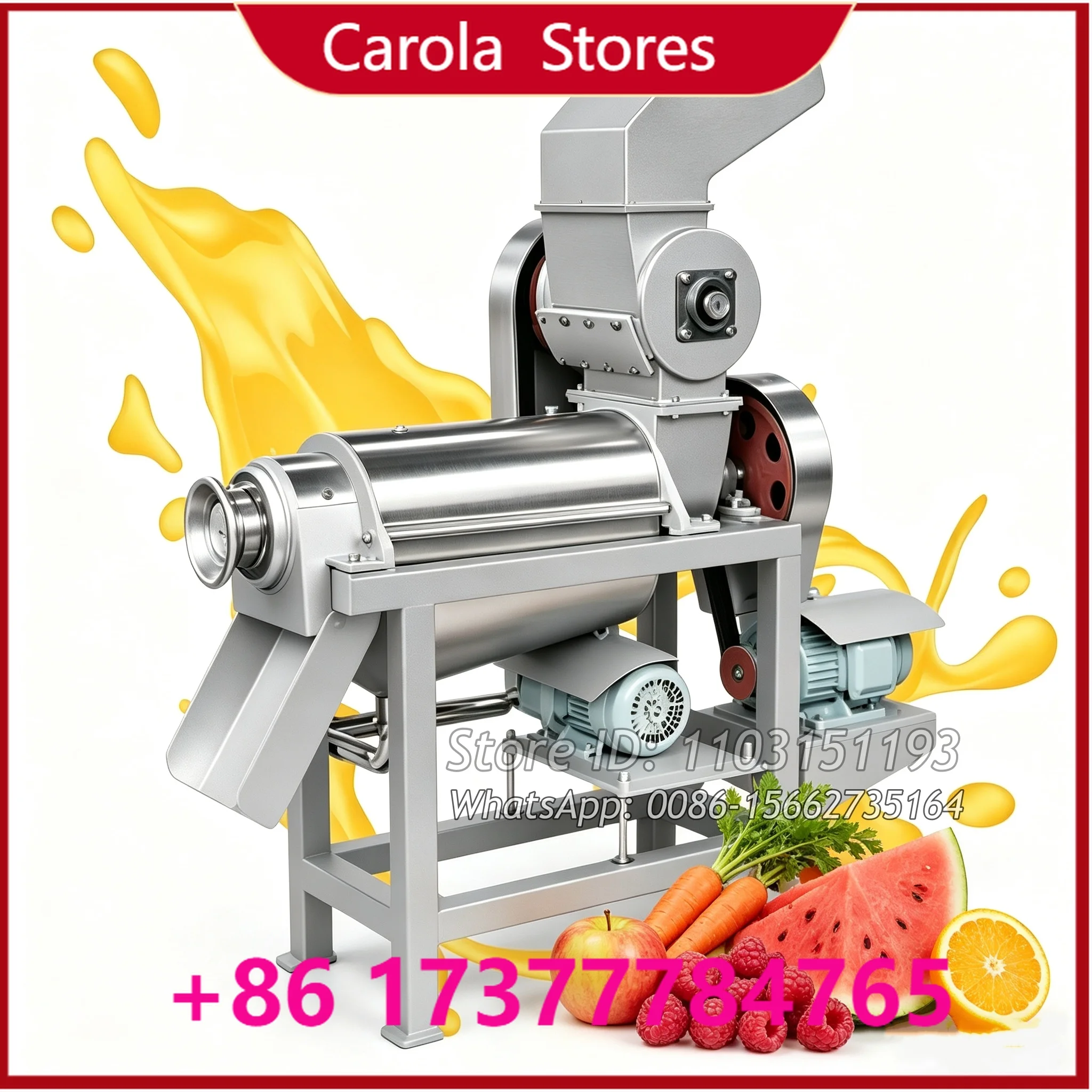 Fruit And Vegetable Juicer  Juice Extracting Machine Screw Press Squeezing Juice Extractor Machine With Crusher Optional