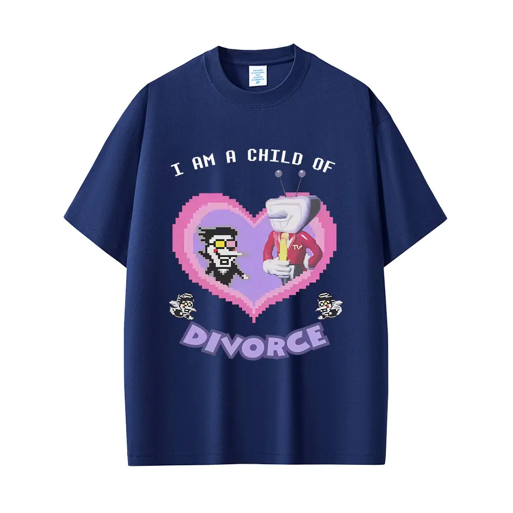 Spiel Deltarune Spamton und Tenna I Am Child of Divorce Lustige Meme T-shirts Männer Frauen Casual Baumwolle Vintage Übergroßen T Shirts – Detail 4