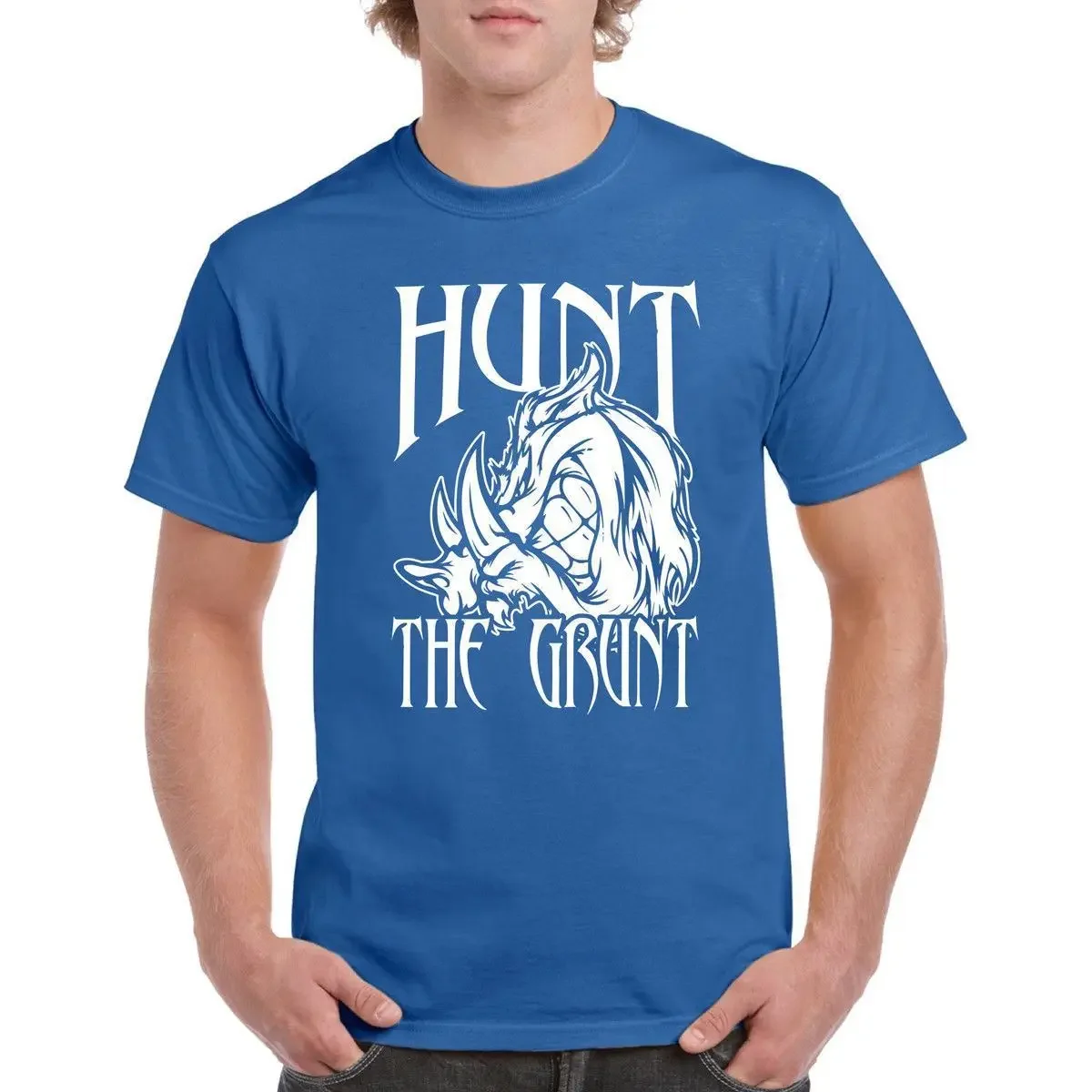 Hunt The Grunt Funny Hunting Boar Hunter T-Shirt 100% Cotton O-Neck Summer Short Sleeve Casual Mens T-shirt Size S-3XL