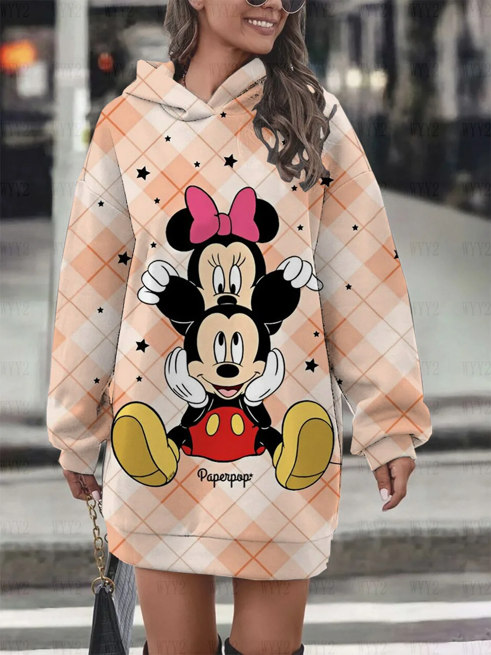 Sweater dress luxury party mini knitted hoodie women's dress 2024 long sleeve sexy Disney Minnie Kawaii fashion women's evening