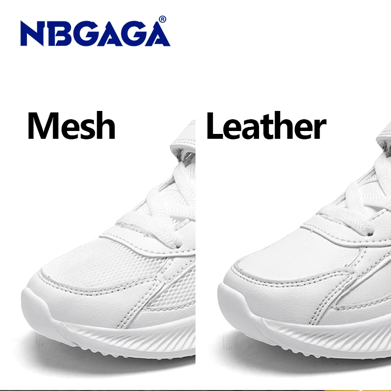 Children Sneaker Boys Girls Shoes Leather Flat Kids White Shoes for Mesh Lightweight Sports Tennis Sneakers Running School