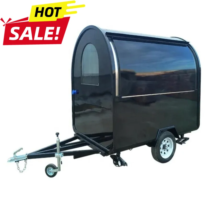 Round Food Trailer Custom Built Mobile Catering Trailer Double Axle Heavy Duty Structure For High Volume Food Service