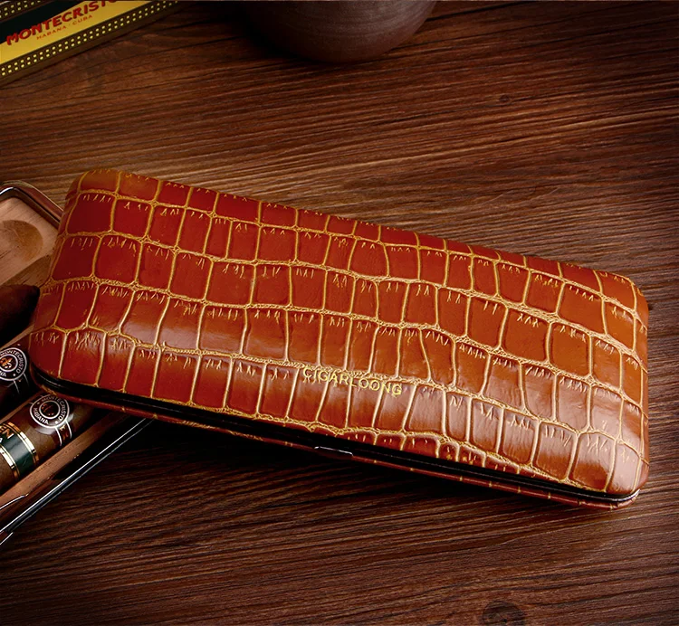 Light and Thin Cedar Wood Case Cover, First Layer Cowhide, Convenient Business Trip, Moisturizing Leather Case, New 5 Cigars