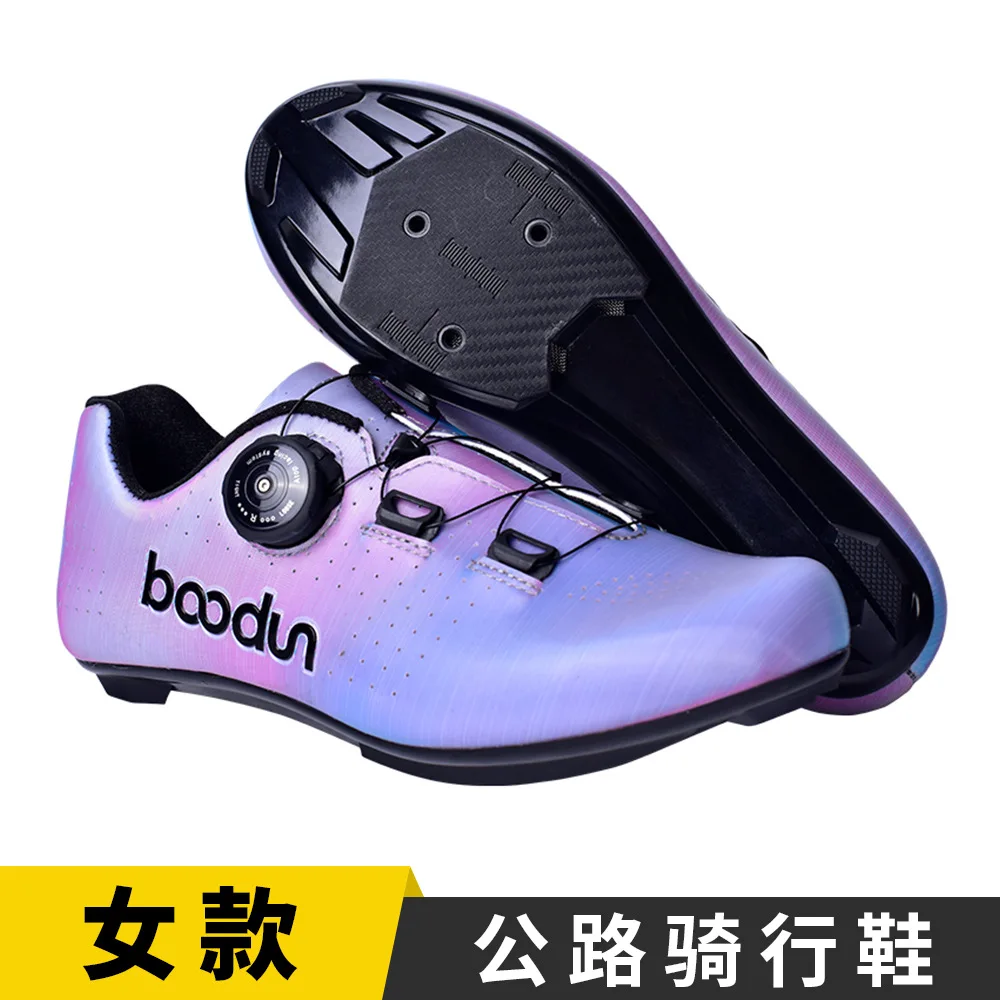 Boton New Women Riding Shoes Nylon Sole Lightweight Power Cycling Shoes Colorful Road Bike Lock Shoes