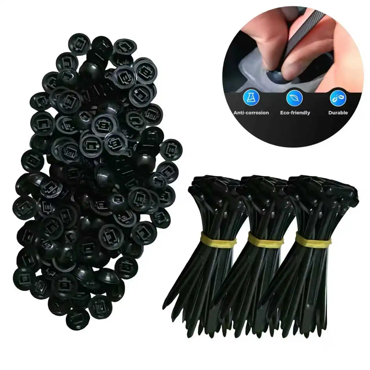 10/20/30/50/100 قطعة العالمي النايلون كابل البريدي العلاقات متعددة الوظائف الثقيلة البريدي التعادل مشبك مشبك من خلال مسمار رباط للكابل مشبك