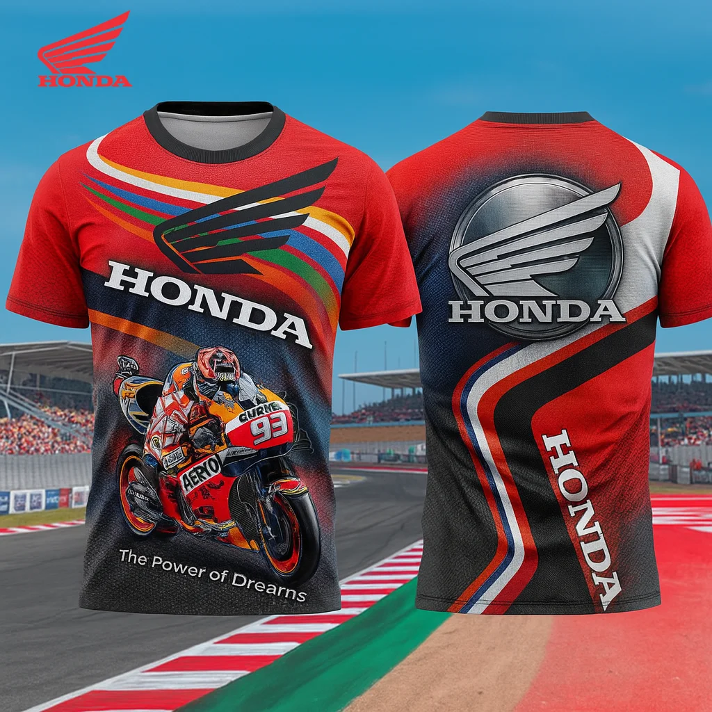 

Comfort Fit Honda Motorcycle Racing T-shirt, Quick-Dry Breathable Sports Top for Motorbike and Cycling Enthusiasts