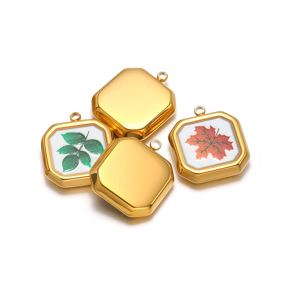 

4pcs Stainless Steel Enamel Ginkgo Maple Leaf Pendants for DIY Trendy Jewelry Necklace Charms Earrings Bracelet Making Findings