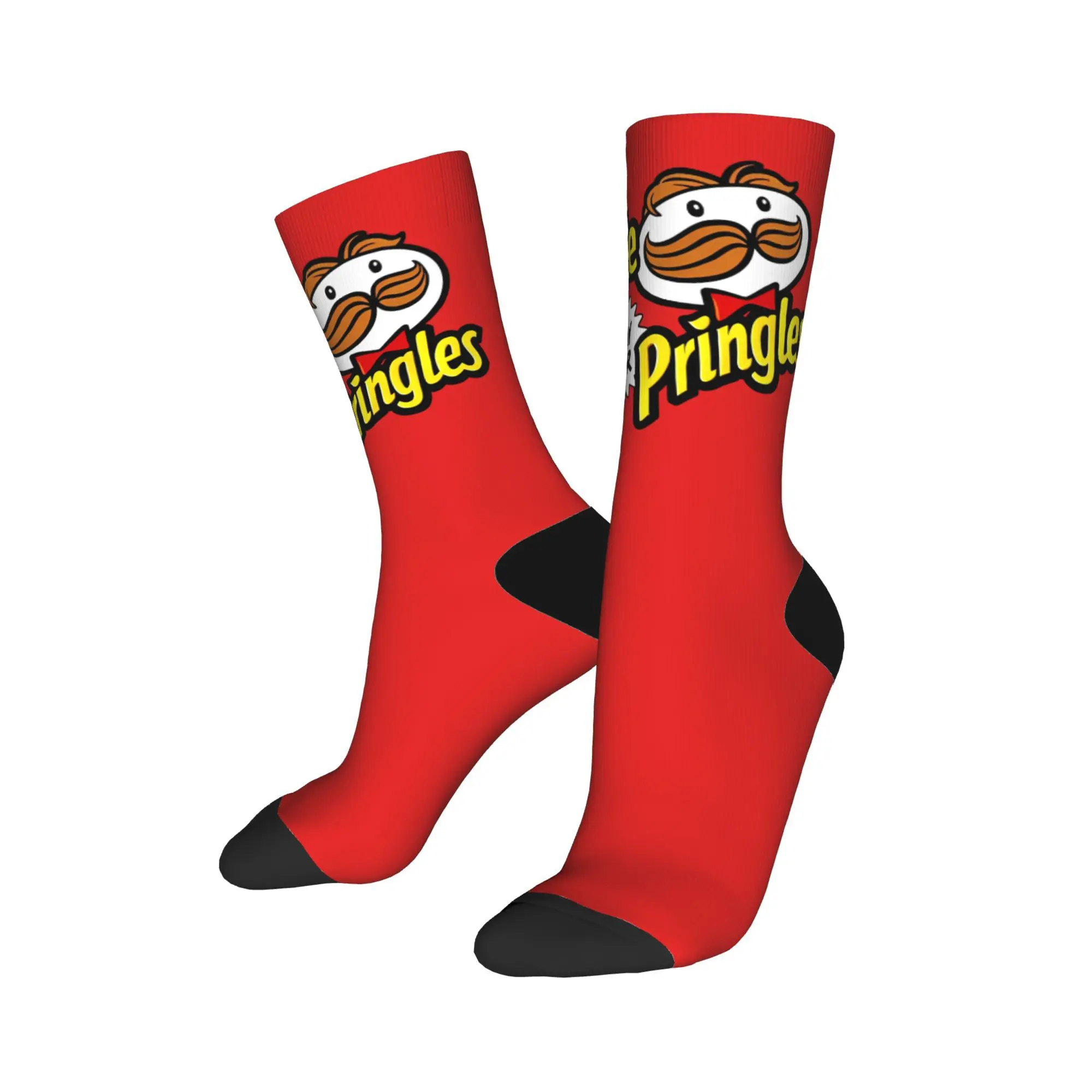 Hip-hop Single and Ready for Pringles   Chips  Football Socks  Polyester Middle Tube Socks for Women Men Non-slip