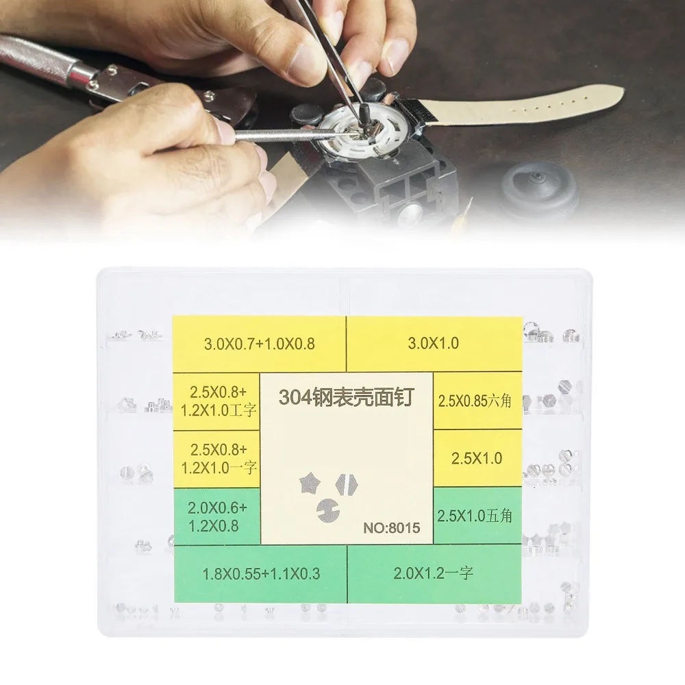 Silver Watch Case Studs 304 Stainless Steel Multiple Sizes Multi-type Watch Surface Pins I Hex Pentagon Slot Watch Nails