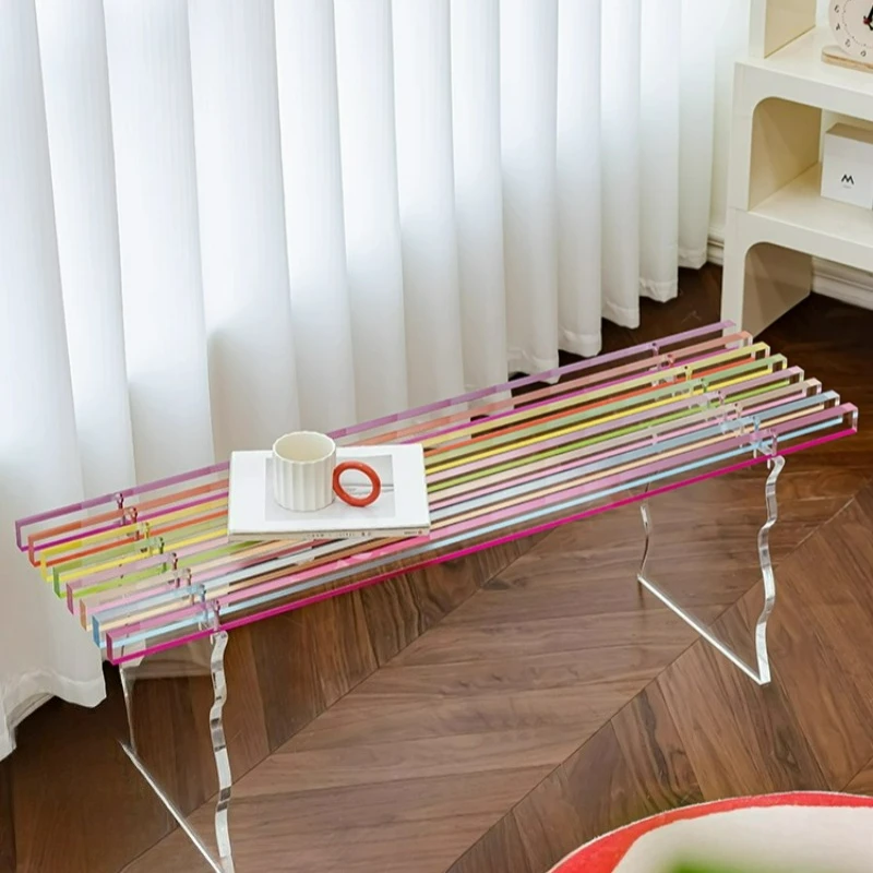 

rainbow bench Nordic acrylic home shoe stool for doorway creative balcony transparent stool