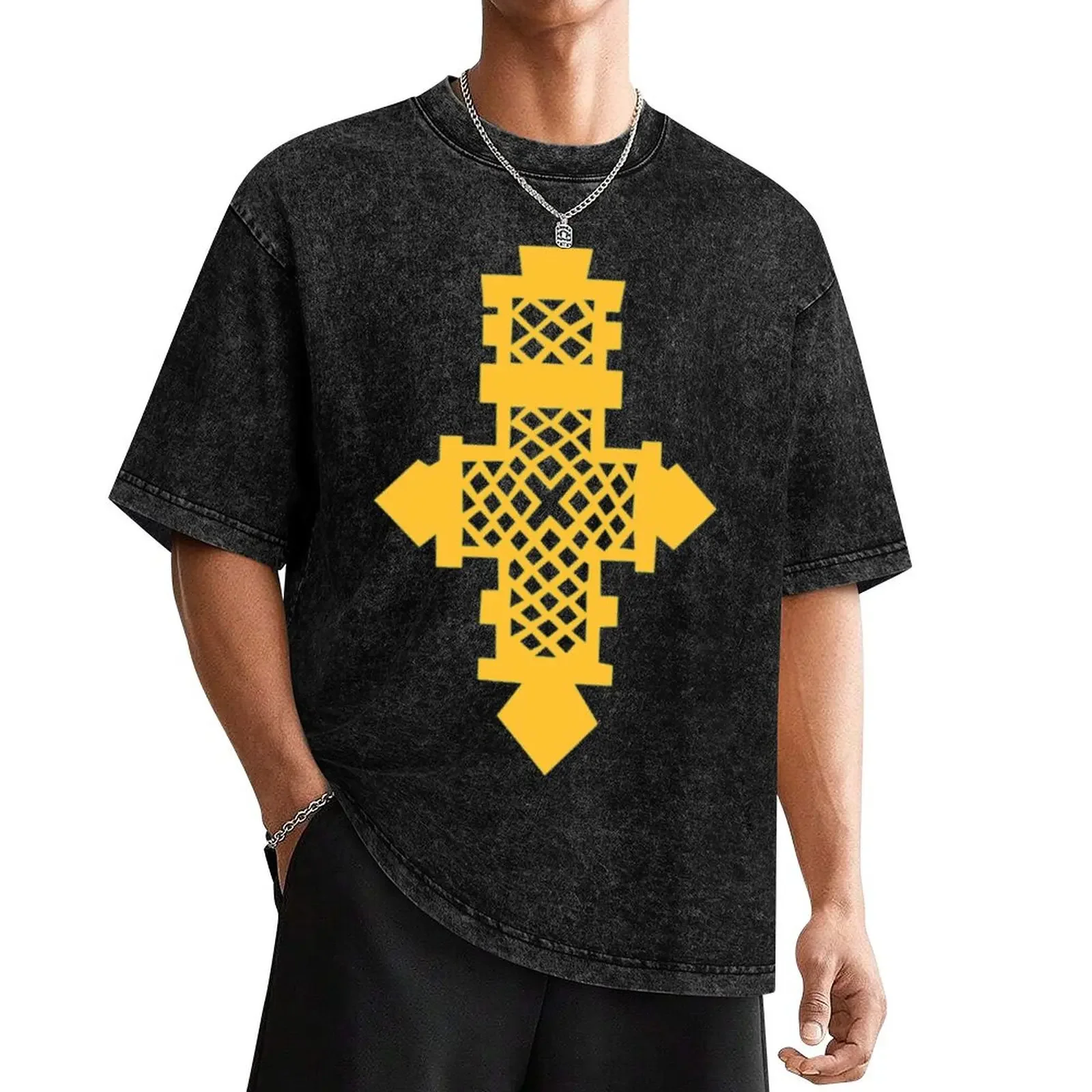 Habesha Cross T-Shirt korean fashion anime clothes tshirts for men